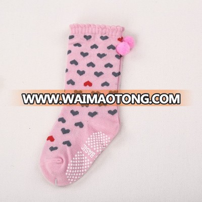 japanese importers happy girls dance anti slip cotton pom pom socks