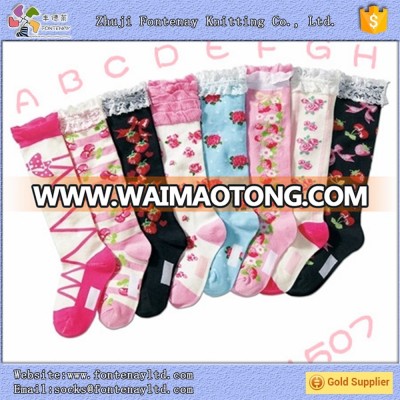 Make your own young girls tube bubble screw type knee high lace socks