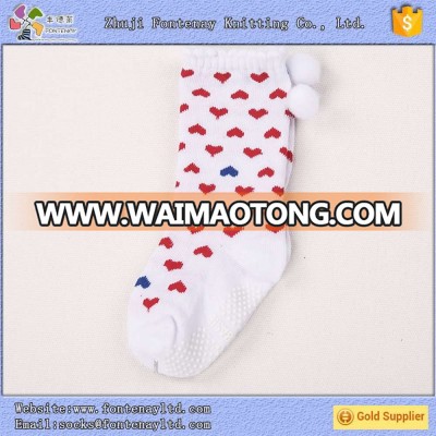 korean sublimation happy baby girls student non slip cotton pom sock